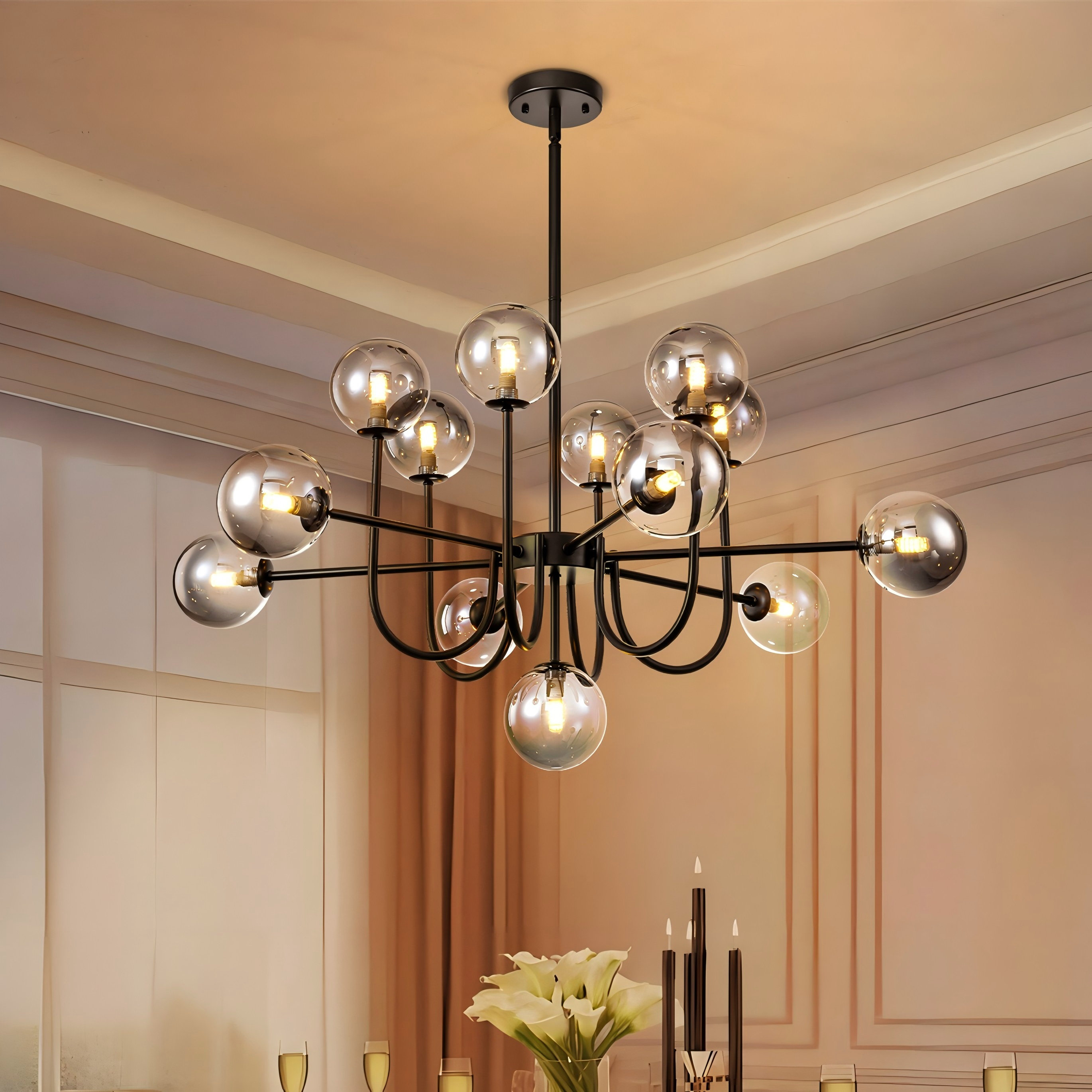 Joss & Main Rael 13 - Light Sputnik Modern Linear Glass Bubble